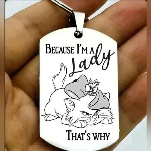 Because I'm lady that's why hot kitty cat funny Keychain - Picture 1 of 1